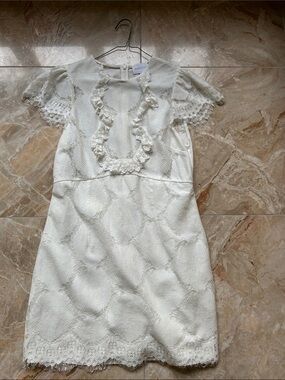 Alice McCall White Lace Girls' Formal Dress with Ruffle Detail